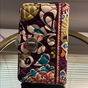 Colorful Quilted Wallet with Floral Design